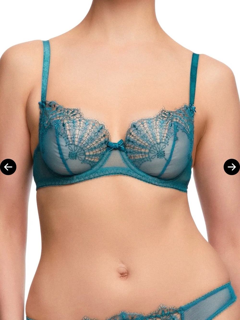 Dita Von Teese Fantastique Underwire Bra Shady Spruce Green Lace Size 32D NWT